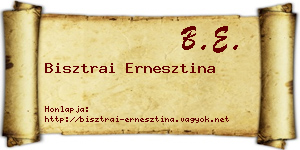 Bisztrai Ernesztina névjegykártya